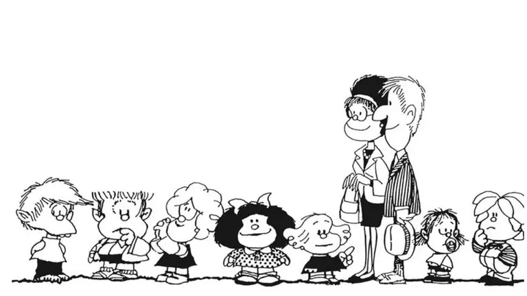 Mafalda y el resto de personajes de la tira c&oacute;mica.