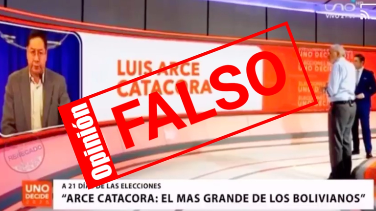 Captura del video manipulado de la entrevista a Carlos Mesa en el programa Uno Decide.