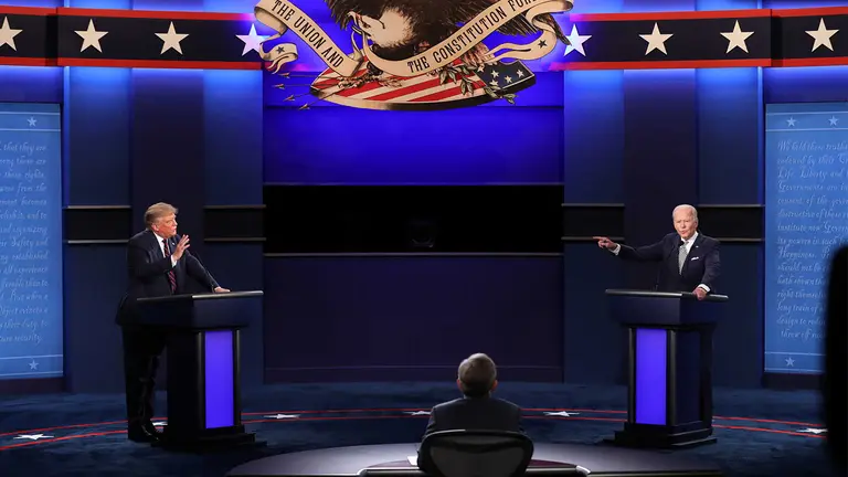 Donal Trump y Joe Biden en el pasado debate presidencial. EFE