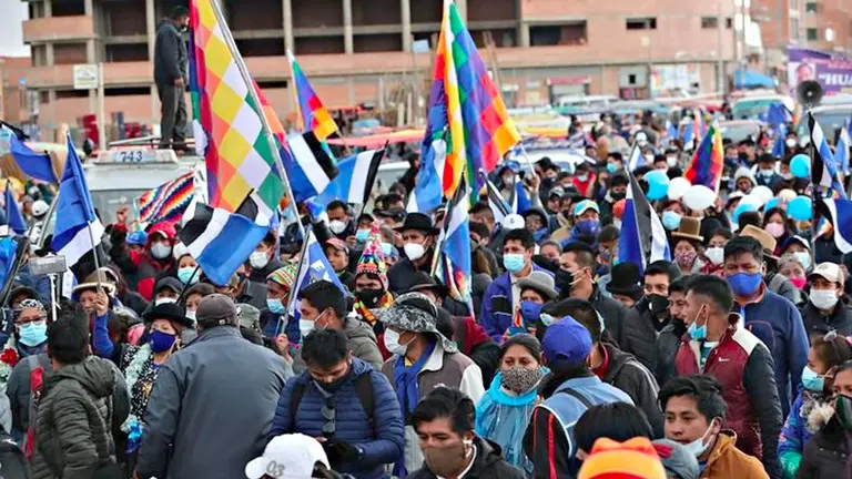 Seguidores del Movimiento al Socialismo (MAS), en El Alto. EFE