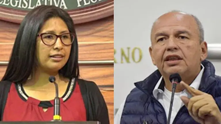 Eva Copa junto a Arturo Murillo.