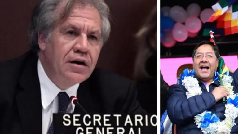 Luis Almagro, de la OEA, y Luis Arce Catacora. Oxigenobo