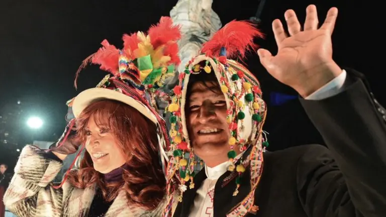 Cristina Fern&aacute;ndez de Kirchner junto a Evo Morales. Twitter