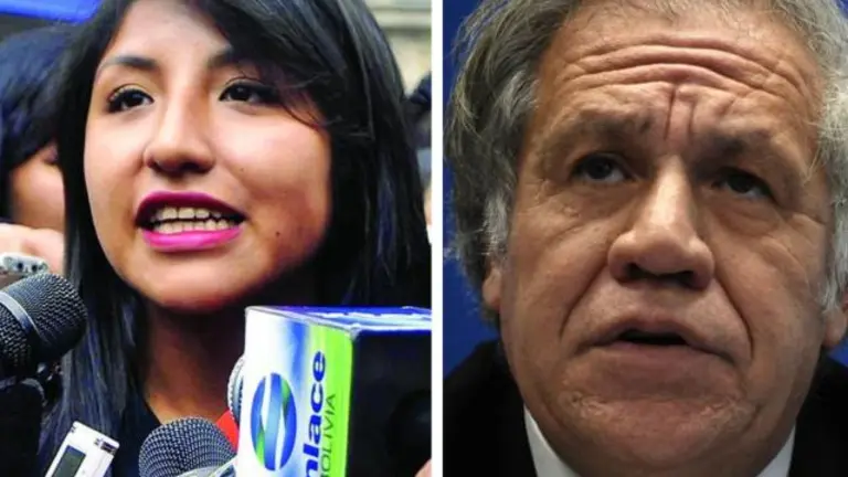 Evaliz Morales, hija de Evo Morales, y Luis Almagro, secretario General de la OEA. Oxigenobo.