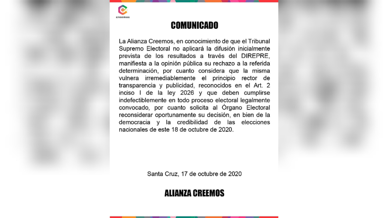 Creemos confunde ley de R&eacute;gimen Electoral con antiguo C&oacute;digo Ni&ntilde;a, Ni&ntilde;o y Adolescente