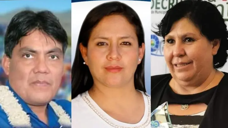Los alcaldes H&eacute;ctor Arce (Omereque), Lizeth Morales (Sacaba) y Patricia Arce (Vinto).