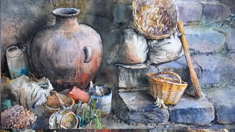 Una de las obras pintadas al acuarela de Jos&eacute; Rodr&iacute;guez. FACEBOOK