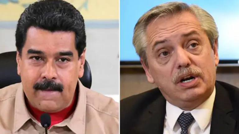 El presidente de Venezuela, Nicolas Maduro y el presidente de Argentina, Alberto Fernandez. Oxigeno