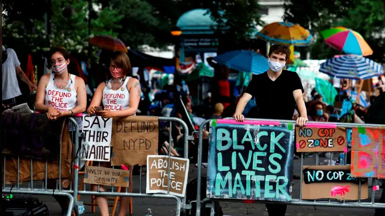 Protesta de grupos afines al movimiento "Black Lives Matter". EFE