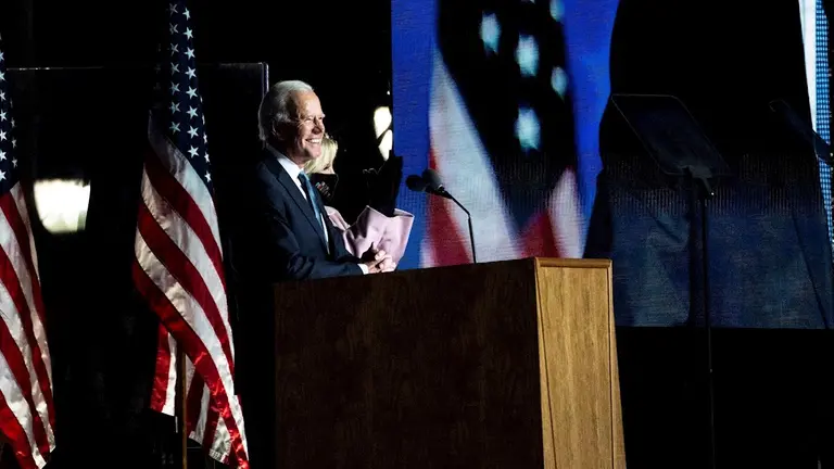 Joe Biden, en su &uacute;ltima conferencia de prensa. EFE
