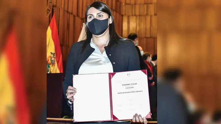 Andrea Barrientos,  senadora por Cochabamba de Comunidad Ciudadana.	          Archivo