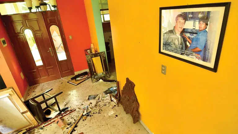 Estado en el que quedó la casa de Evo Morales, en Cochabamba. EFE