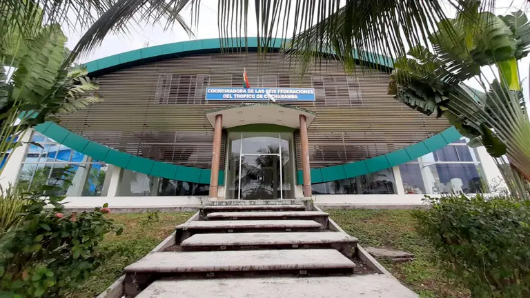 Las oficinas del denominado &ldquo;Estado Mayor del Trópico&rdquo; de Evo Morales, este martes en Lauca Ñ, Shinahota