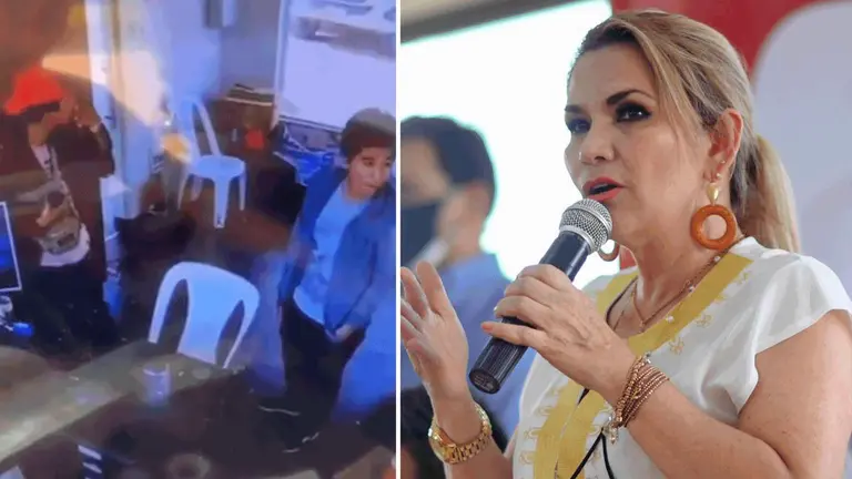 Captura de pantalla del video que muestra Jeanine A&ntilde;ez en su cuenta de Twitter. Erbol
