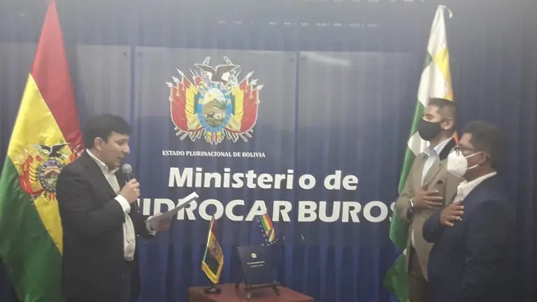 La posesi&oacute;n de los dos viceministros de Hidrocarburos. ABI