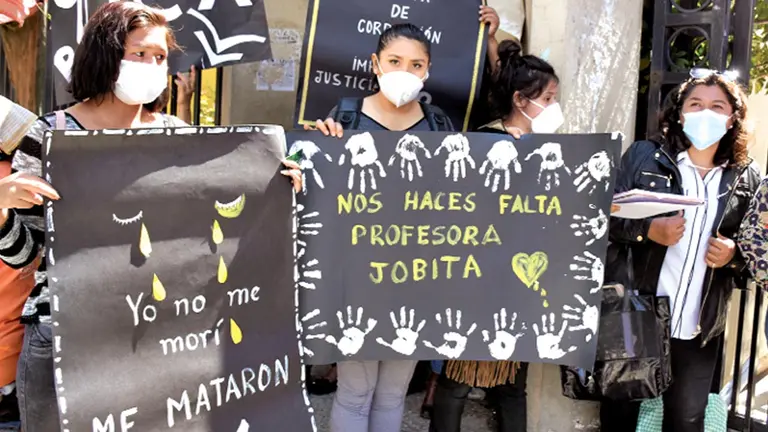 Una foto referencial de una protesta por feminicidio. Archivo