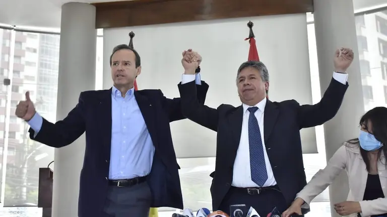 El expresidente Jorge Tuto Quiroga anunci&oacute; este lunes su apoyo y alianza con Luis Larrea. APG