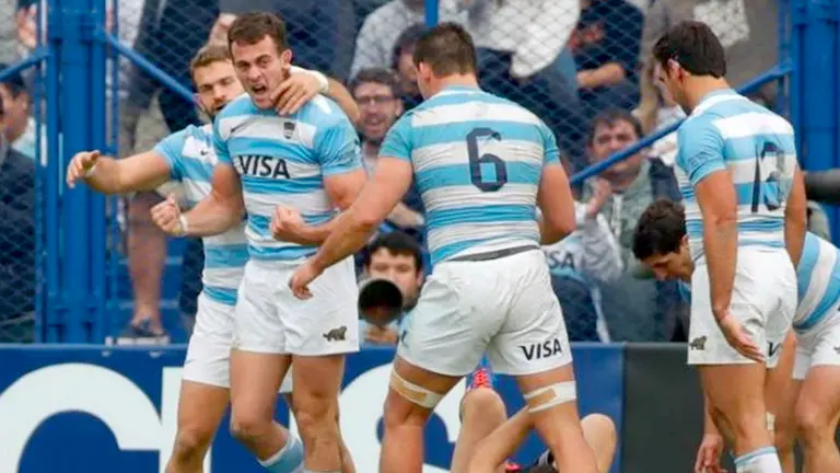 Imagen de archivo de los jugadores de Los Pumas. EFE