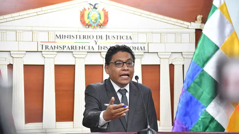 El ministro de Justicia, Iv&aacute;n Lima. ABI