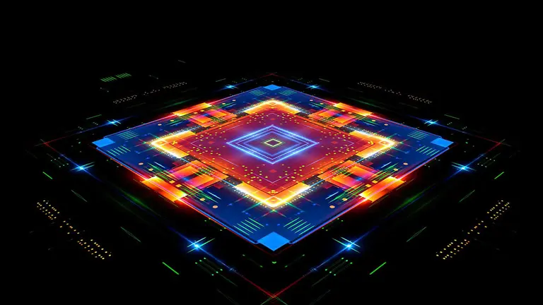 Representaci&oacute;n de un chip en un ordenador. Futuro El&eacute;ctrico