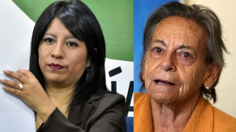 Nadia Cruz, Defensora del Pueblo y Amparo Carvajal, presidenta de la Asamblea de Derechos Humanos de Bolivia. Br&uacute;jula Digital