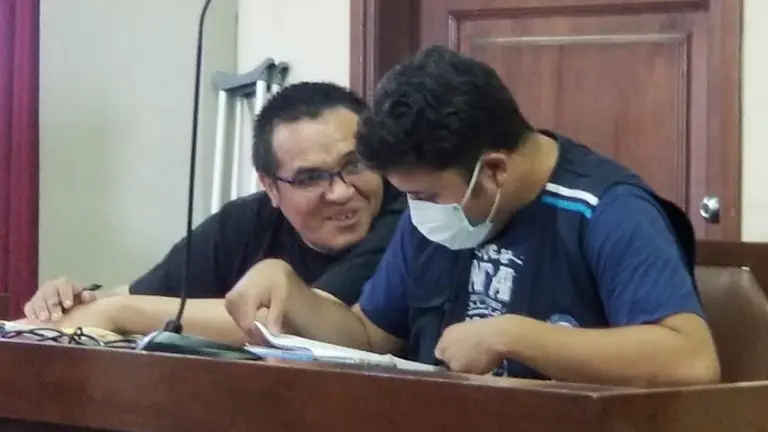 Jhasmani T., conocido como el &ldquo;abogado del diablo&rdquo;, durante la audiencia de apelación. Claudio Rojas
