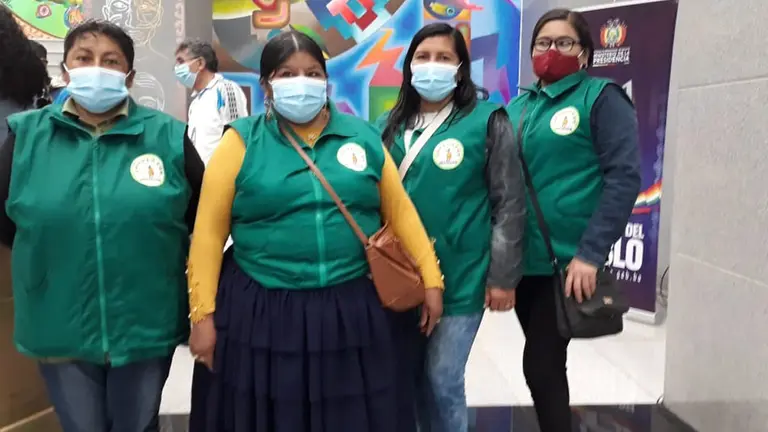 Las dirigentes de la organización que agrupa a las trabajadoras del hogar de todo el país.