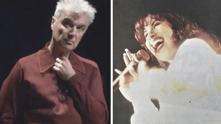 David Byrne de The Talking Heads y Selena Quintanilla. Garage del Rock