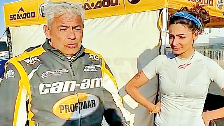 Leonardo y Suany Martínez tras correr la etapa tres. Leonardo MartÍnez