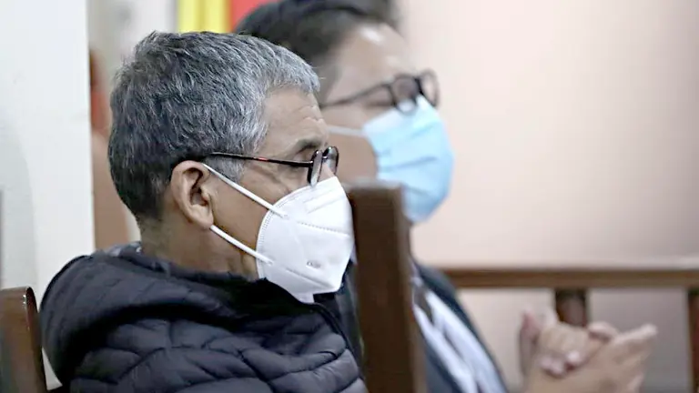 El exgeneral de la Policía René Sanabria durante su audiencia de medidas cautelares. EFE