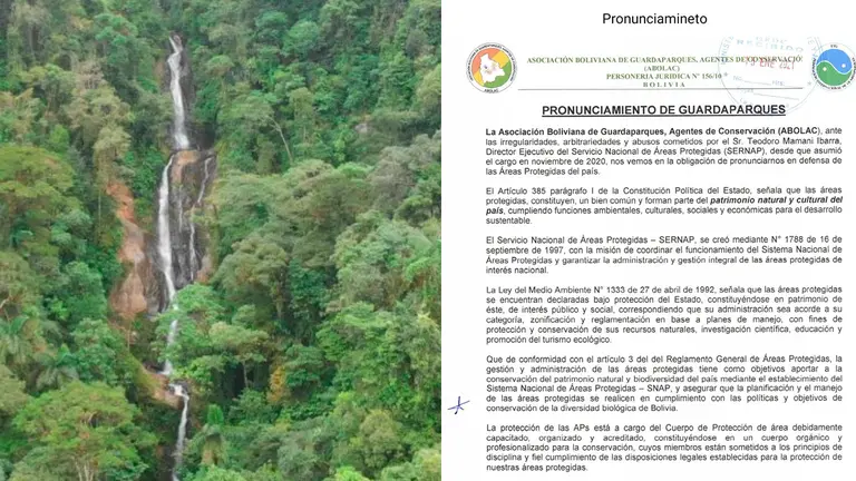 Pronunciamiento de los guardaparques del pa&iacute;s en rechazo a los recientes despidos.