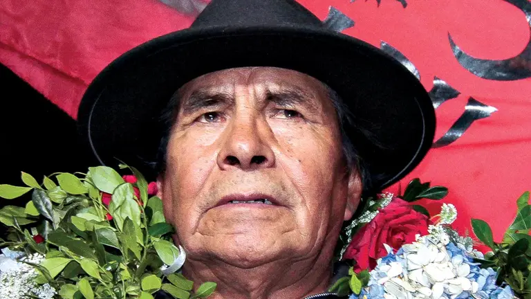 Felipe Quispe en su proclamación como candidato. APG