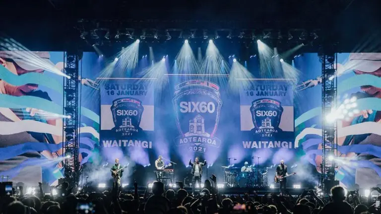 Concierto de la banda Six60 en el primer concierto multitudinario desde que empez&oacute; la pandemia en Nueva Zelanda. Instagram de Six60
