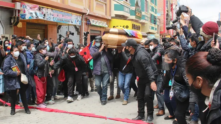 Los restos de Felipe Quispe en El Alto.