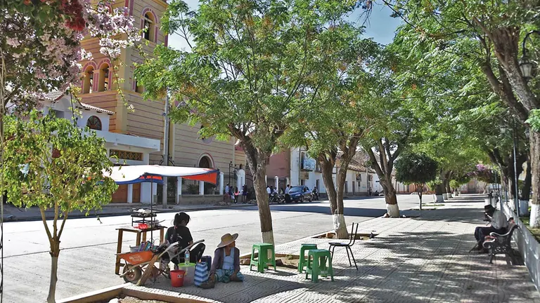 La plaza principal del municipio de Mizque en el Cono Sur de Cochabamba. DICO SOLÍS