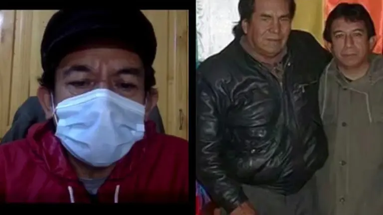 El exdirigente &Oacute;scar Olivera en una imagen compartida al lado del ahora fallecido Felipe Quispe.