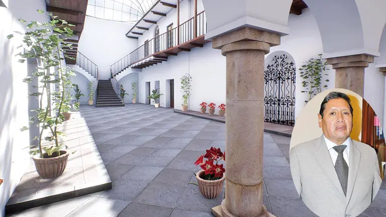 La Casa de Libertad de Sucre ampliada, el único proyecto llevado adelante el año pasado y el historiador potosino Luis Oporto. FCBCB
