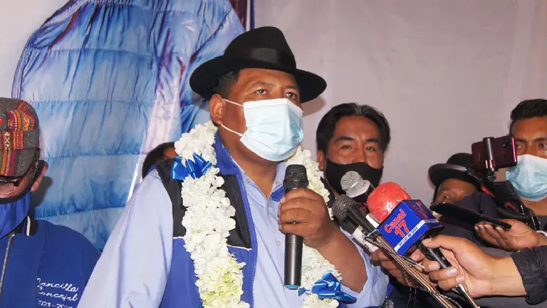 Ratuki Maquera es candidato a la Alcald&iacute;a por El Alto, por el MAS. Peter Luna