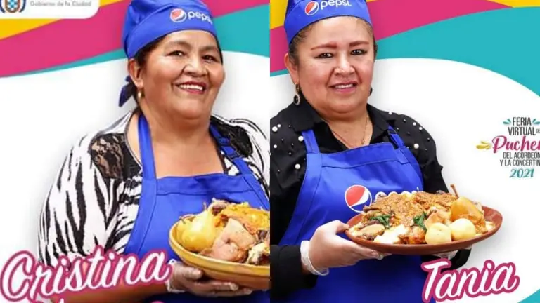 Cristina Choque y Tania Zamorano, dos de las "caseras" que esperan los pedidos de puchero.