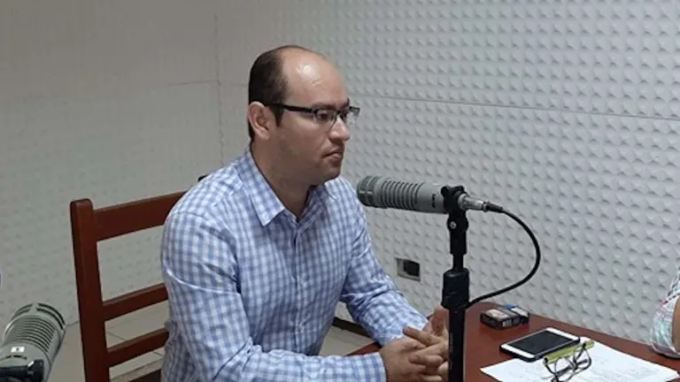 El jefe de bancada de Creemos. Erwin Baz&aacute;n.