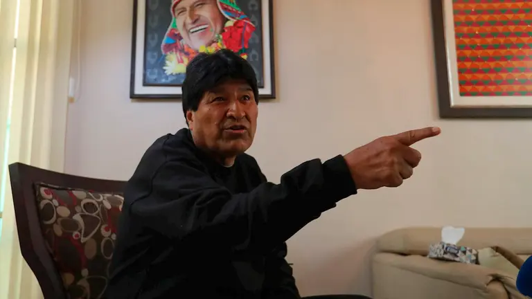 El expresidente de Bolivia Evo Morales habla con Efe durante una entrevista el 12 de febrero de 2021, en Cochabamba (Bolivia). EFE