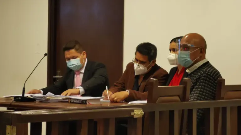 El excomandante de la Polic&iacute;a de Cochabamba, Edwin Zurita, durante la audiencia de medidas cautelares.