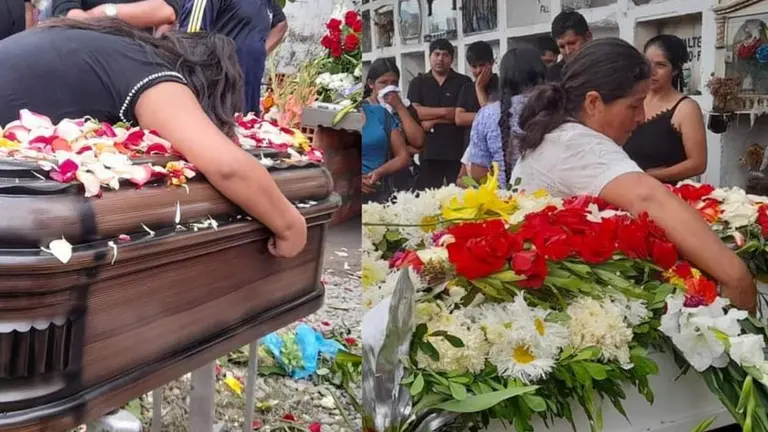 Familiares y amistades despiden el 4 de marzo a Beatriz y Margarita, las dos jóvenes halladas en fosas de Tres Arroyos, en Villa Tunari. RADIO TV SOBERANÍA