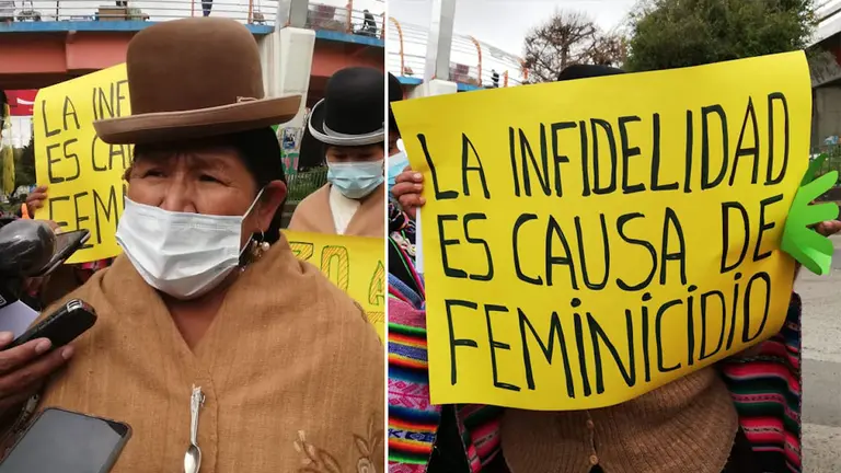 Mujeres del CDIMA se pronunciaron en El Alto. Foto cortes&iacute;a de ERBOL.