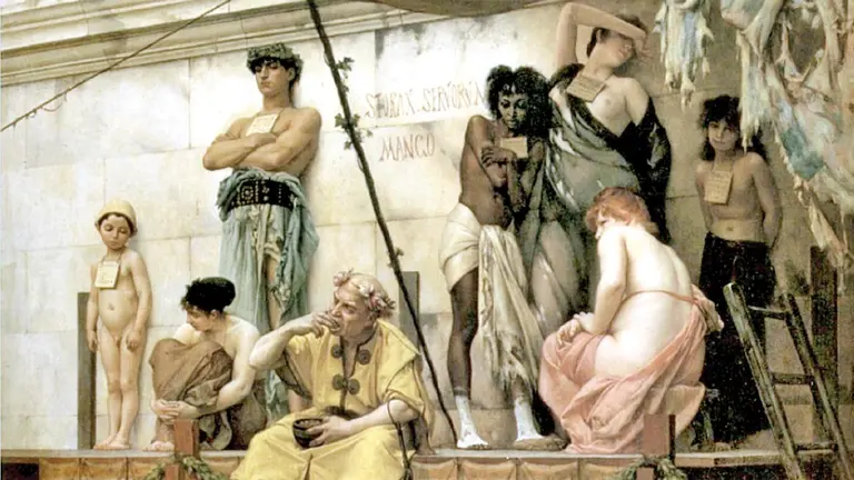 La pintura &lsquo;El marcado de esclavos&rsquo;. Gustave Boulanger