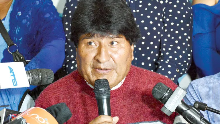 El exmandatario de Bolivia Evo Morales, en conferencia de prensa. DICO SOLÍS