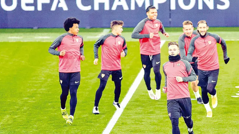 Jugadores del Dortmund, en las prácticas. EFE