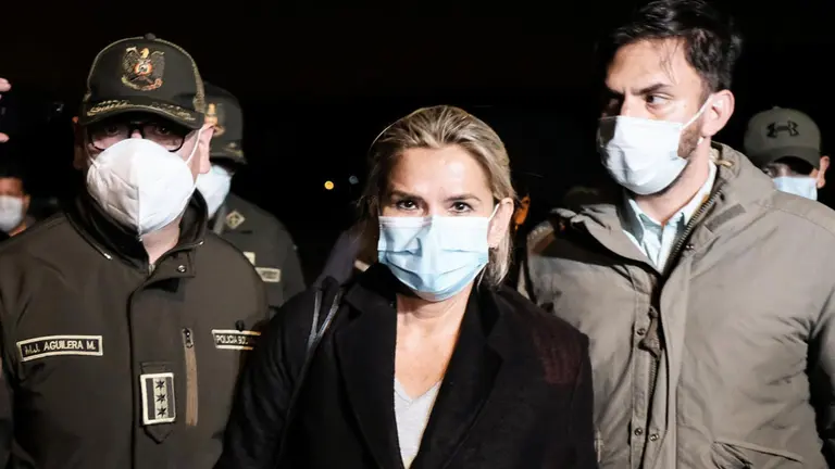 Jeanine &Aacute;&ntilde;ez, en marzo, cuando fue detenida. ABI