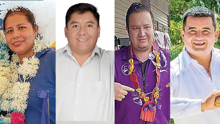 De izquierda a derecha, Nely Pinto, Zacarías Quintana (MAS), Rodrigo Valdivia y Enrique Siles (Súmate). ARCHIVO