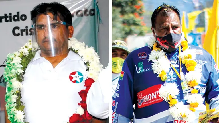 El exfutbolista Limber Morejón (i) y el corredor Danny Nogales. ARCHIVO